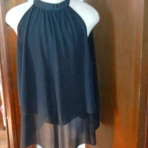 Torrid Sleeveless Halter Sheer Blouse Plus Size 3X 24W-26W Layered Bottom